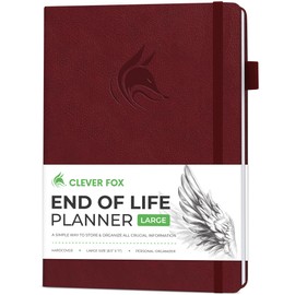 Clever Fox Large End of Life Planner – Guided Final Arrangements Organizer Notebook for Instructions, Beneficiary Info, Will Preparation, Last Wishes & Funeral Planning – 8.5" x 11" (Burgundy)