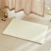TYUU Cream White Bathroom Rugs, Waffle Bath Mat Non Slip