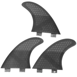 3PCS/ Set Glass Fiber Surfboard G3/G5 Fins Surfing Stand Up Paddle Fin Thruster (Black)