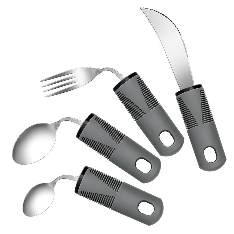 Extra Wide Handles Easy Grip Cutlery Set of 4 Disability