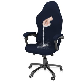 Gaming Chair Covers Slipcovers Stretch Gamer Chair Covers with Armrest Covers Waterproof Fabric Non-Slip Grip & Anti-Scratch Pet-Resistant, Universal Fit Rotating Gaming Chair Protector - Navy Blue