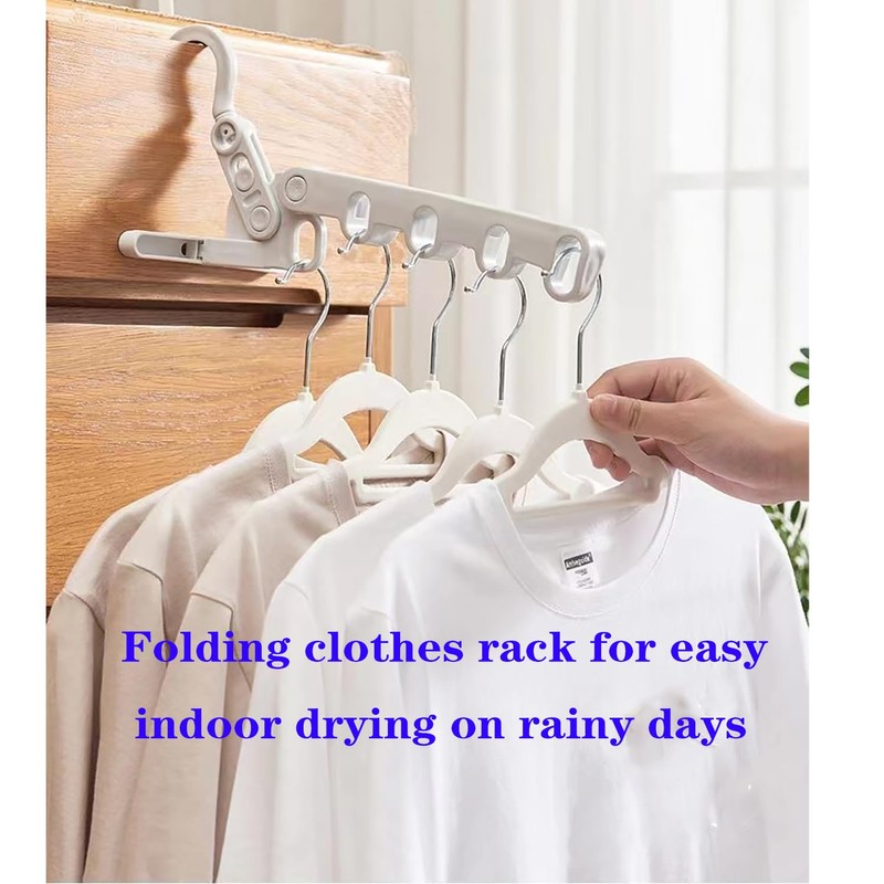MINGKAI 3pcs Multi-Functional Five Hole Hook Folding Clothes Hanger for