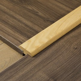 CroBlissful 2" Solid Red Oak T-molding 3/4" High Unfinished T Molding Floor Transition Strip, 3 FT Long Wood Threshold Doorways Reducer Interior Threshold Overlap Floor Transition Strip