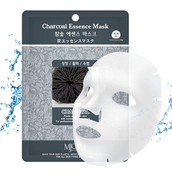 The Elixir Beauty Charcoal Essence Facial Sheet Korea Skin Care Moisturizing 20 Pack, MJ Care