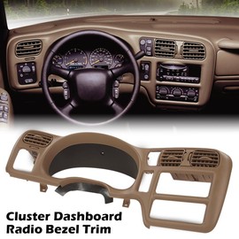 ALLGOOD Dashboard Single Din Compatible with Chevy Blazer S10/GMC Jimmy S15 Sonoma 98-04 (Not fit double din) Beige 15013761 Dash Trim Bezel Cover