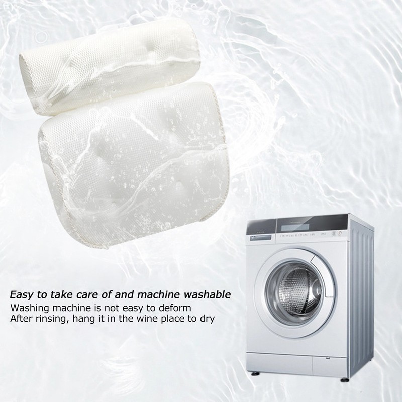 Mesh Bathroom Pillow Soft Comfortable Suction Cup Pillow Bath Tub