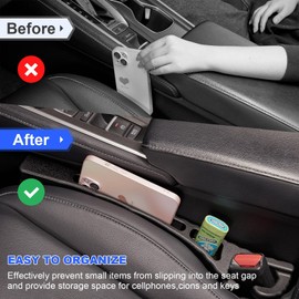 Hiseanllo Hiseanllo Car Seat Gap Filler with Organizer, 2PCS Universal Fit Car Side Seat Gap Filler for Car Storage and Stop Things from Dropping for Cars, SUVs, Truck