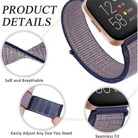 Qunions Nylon Sports Bands for Wyze Watch 44 47mm, Adjustable Sports Loop Replacement Strap Wristbands Compatible with Wyze Smart Watch, Blueviolet
