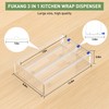 FUKANG Foil and Plastic Wrap Organizer, 3 in 1 Kitchen