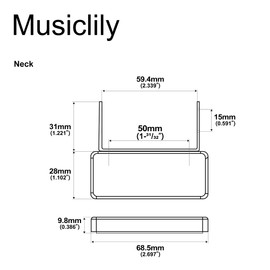 Artec MHFA93 Alnico 5 Neck Mounting Style Mini Humbucker Neck Pickup 7.2K for Johnny Smith Style Jazz Guitar, Chrome