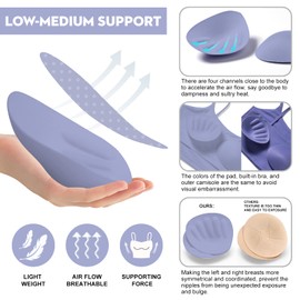 ECOPARTY Sports Bras for Women Quick-Dry Padded Wirefree Workout Crop Cute Tank Tops Camisole Yoga Fitness Running Gym Lake Blue