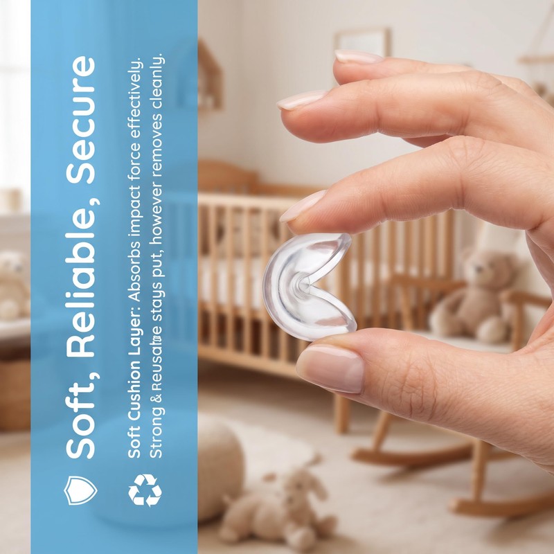 Clear Ball Silicone Corner Protectors 15 Pack Soft Edge Guard