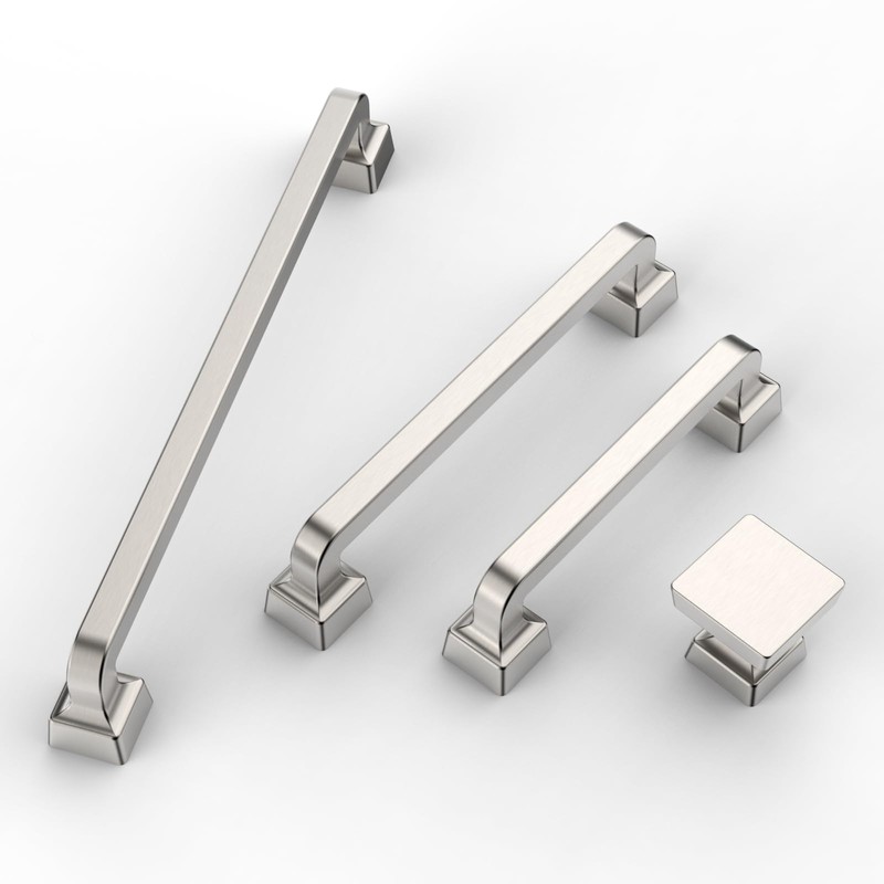 FURNIWARE Cabinet Handles,10 Pack Brushed Nickel Hardware Drawer Pulls,Zinc Alloy