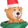 1.5m Christmas Inflatable Lovely Bear in Gift Bag with LED