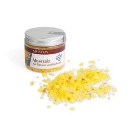 ARISTOS Coarse Sea Salt for Salt Mill from Greece Lemon Salt Refill | 200 g (Sea Salt Lemon Turmeric)