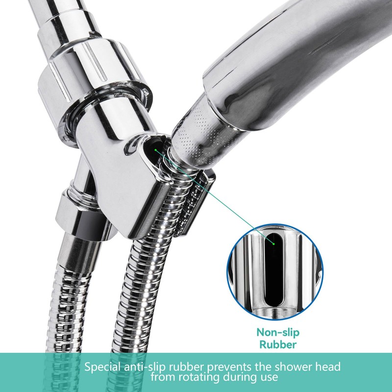 Shower Head Connector Adapter: Adjustable Handheld Showerhead Holder & 6