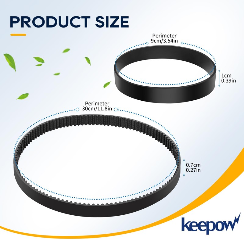KEEPOW Replacement Belts Set for Bissell 3071 PowerForce PowerBrush Pet