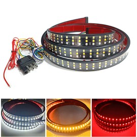 Ongfuwu Truck Tailgate Light Bar 59", Triple Row LED Tail Light Strip with Brake Reverse Turning Signals Strobe Lights, IP67 Waterproof Rear Light Bar for Pickup Trailer SUV RV Van