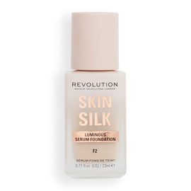 Makeup Revolution, Skin Silk Serum Foundation, Light to Medium Coverage, Contains Hyaluronic Acid, F2, 23ml