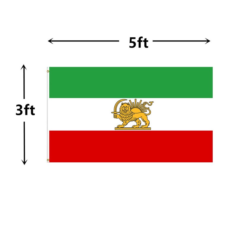 Masquita Old Iran Persia Lion Sun Flag 3x5FT Indoor Outdoor