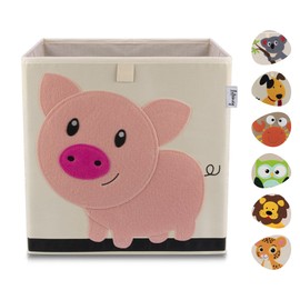 Lifeney Children's Storage Box I Practical Storage Box for Any Nursery I Kids Play Box Cute Toy Box I Basket for Storage of Kids Toys Pig light