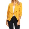 Solid Formal Office Style Open Front Long Sleeves Blazer -