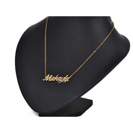 Aoloshow Gold Plated Makayla Name Necklace Script Nameplate Stainless Steel Jewelry for Womens