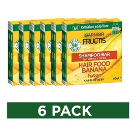 Garnier 6 Pack Shampoo Bar Garnier Fructis Hair Food Banana  Pelo Débil Shampoo 60g C/U