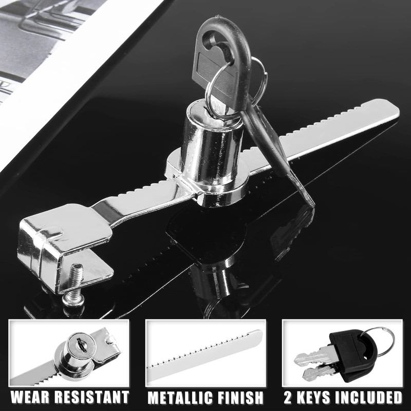 Luomorgo 1 Pc Sliding Glass Door Ratchet Lock, Keyed Alike