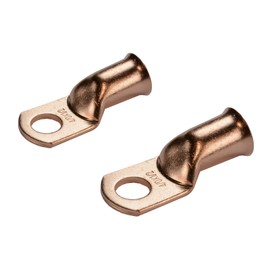 TEMCo 2 Pack Bare Copper Welding Battery Cable Ends, Lugs Terminal 4/0 AWG 1/2" Hole (6 AWG to 1/0 AWG Options Available)