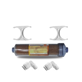 Mixed Bed Ion Exchange Aquarium Filter Resin RO DI 2.5" Clear Refillable Housing, Compatible with 10" Aquarium Reverse Osmosis Water Filtration Systems w/ Optional Parts (Inline Filter + Parts, 1 Pack)