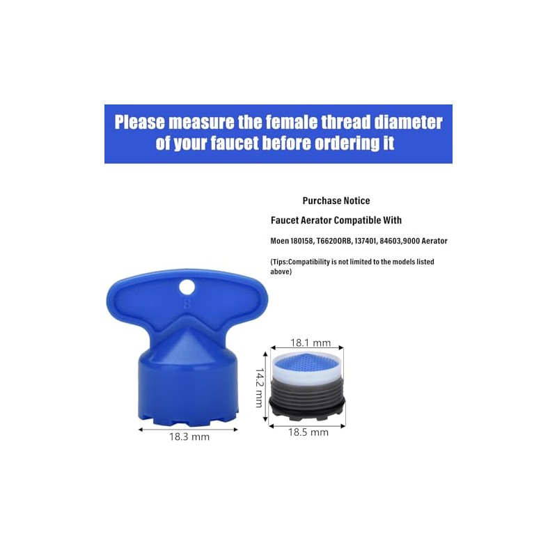 6 Pieces Faucet Aerators with Faucet Aerator Removal Tool 18.5