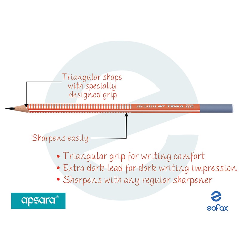 Apsara Triangular Pencils Box Pack Good Handwriting Comfort Grip (10