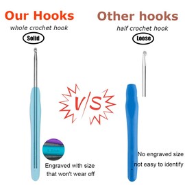 Mdoker Size N/15(10mm) Crochet Hook,Extra Long Crochet Hooks for Arthritic Hands,Ergonomic Grip Soft Handles for Beginners and Experiecced Crochet Lover,Comfortable/Easy to Use