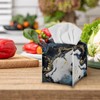 Gearider Blue White Marble Golden Texture Tissue Holder Square Tissue