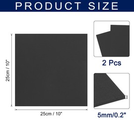 MECCANIXITY Foam Sheets, Black, 10x10 Inch, 5mm EVA Craft Foam Paper, 2 Sheets, Square, for Crafts, DIY Projects