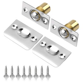 Push to Open Door Catches, 2Pcs Door Latch Closer Roller Catch Kitchen Plinth Clips for Doors Cupboards Cabinets and Wardrobes Including Fixing Screw