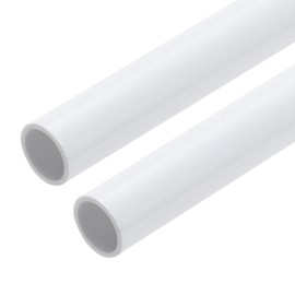 sourcing map PVC Rigid Tube Round Pipe Tubing Hardware Tubing 9mm ID 11mm OD 9" Length White High Impact for Water Pipe, Crafts, Cable Sleeve 2pcs