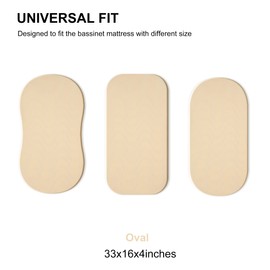 TILLYOU Baby Bassinet Sheets for Girls Boys, Fit for Hourglass Oval Rectangle Bassinet Mattress Sheets, 33”X16”, 2 Pack Fruit Shadow & orangish