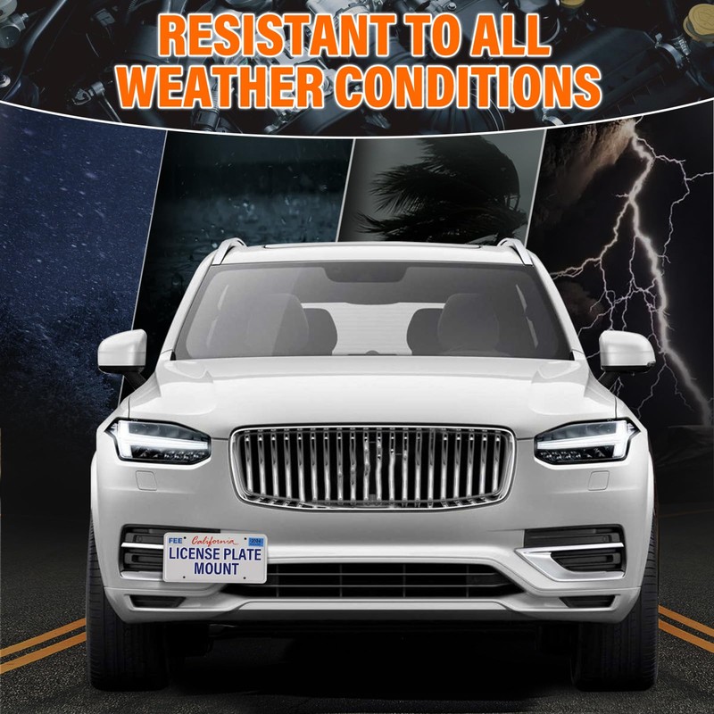 Front Bumper Tow Hook License Plate Mount Bracket Compatible with