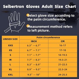 Seibertron Adult Or Youth S.O.L.A.G Sports Outdoor Water Resistant Full Finger Touchscreen Gloves Grey XXS