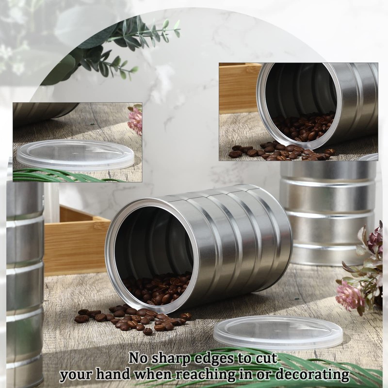 Jadive 8 Pcs Empty Coffee Cans with Lids Metal Tin