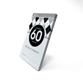 Retirement Count Down Calendar - 5.75"x3.75" - Black and White Tear Off Countdown Desk Calendar (White and Black, 60-Day Retirement)
