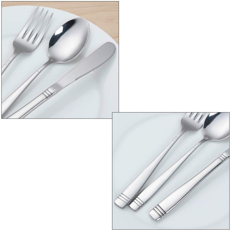 DynkoNA 6-Piece Camping Utensils Set for 2, Stainless Steel Cutlery