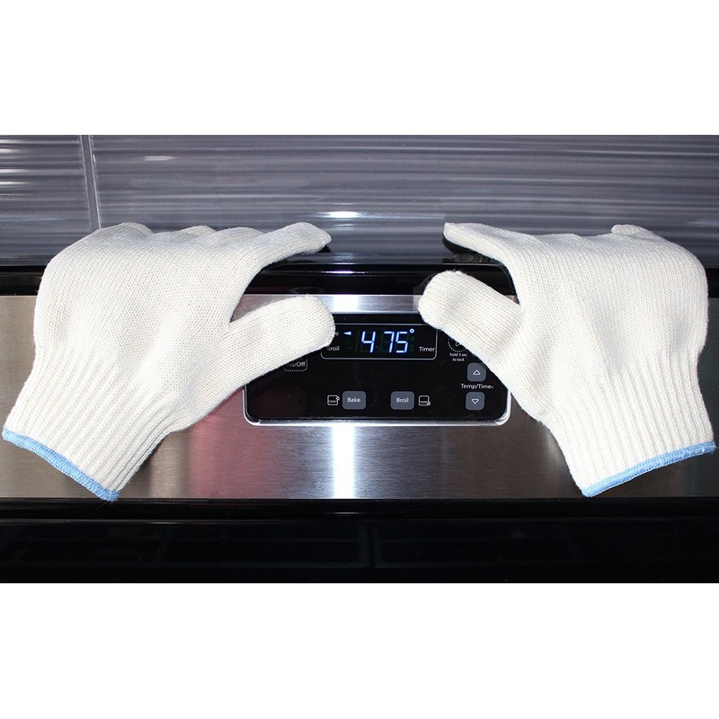 Brandobay Heat Resistant Oven Gloves, White