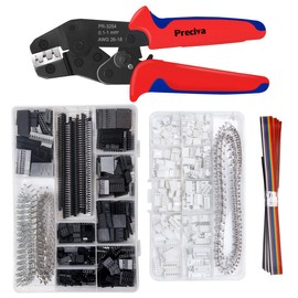 Preciva Crimping Pliers Dupont Connector Set, 1550 x 2.54 mm Dupont Connector and Crimp Pins, 460 x 2.54 mm JST-XH JST Connector Kit Crimp Contacts and Socket Housing, Crimping Tool for 0.1-1 mm²