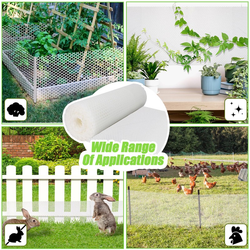 White Plastic Wire Mesh Fence Roll - 15.7IN x 20FT