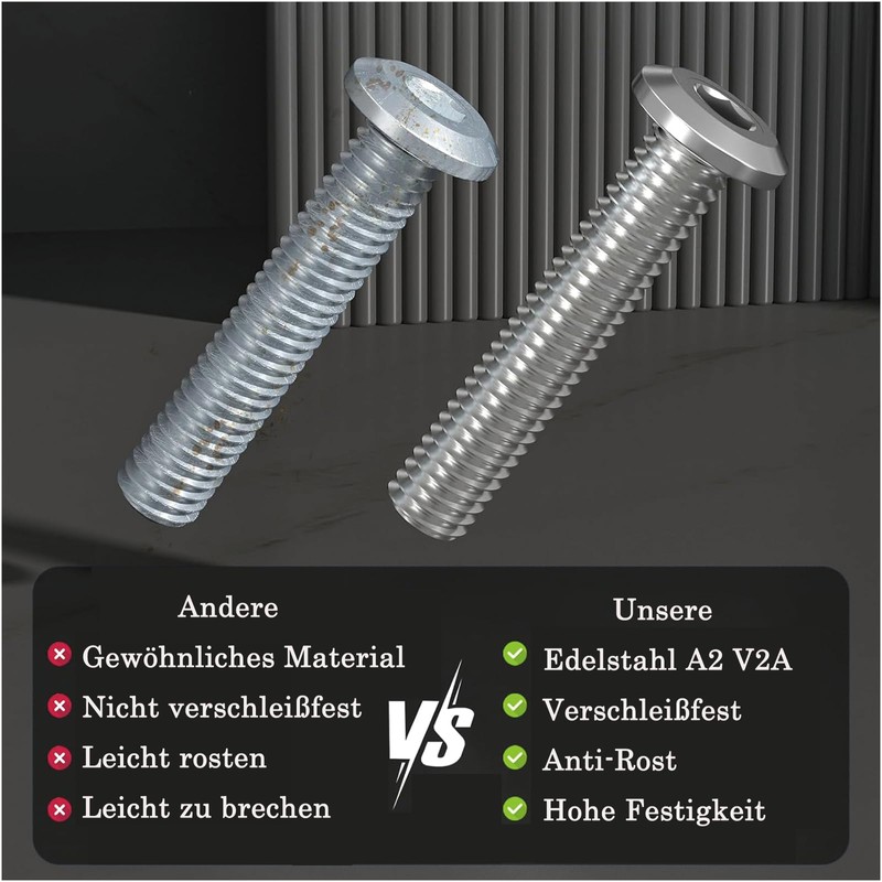 Pack of 20 M6 x 12 Flat Head Screws Stainless