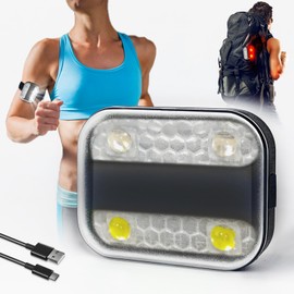 UMIONE - Grey Elegance - Safety Light Set for Runners and Satchels Stylish Running Light for Safety and Style. Discover the New Dimension of Visibility.