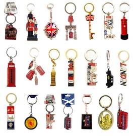A1 Gifts 10 London Keyrings Great Britain Icons Union Jack Brelock UK Souvenir Metal KeyRing England famous Landmark keychain London Keyring